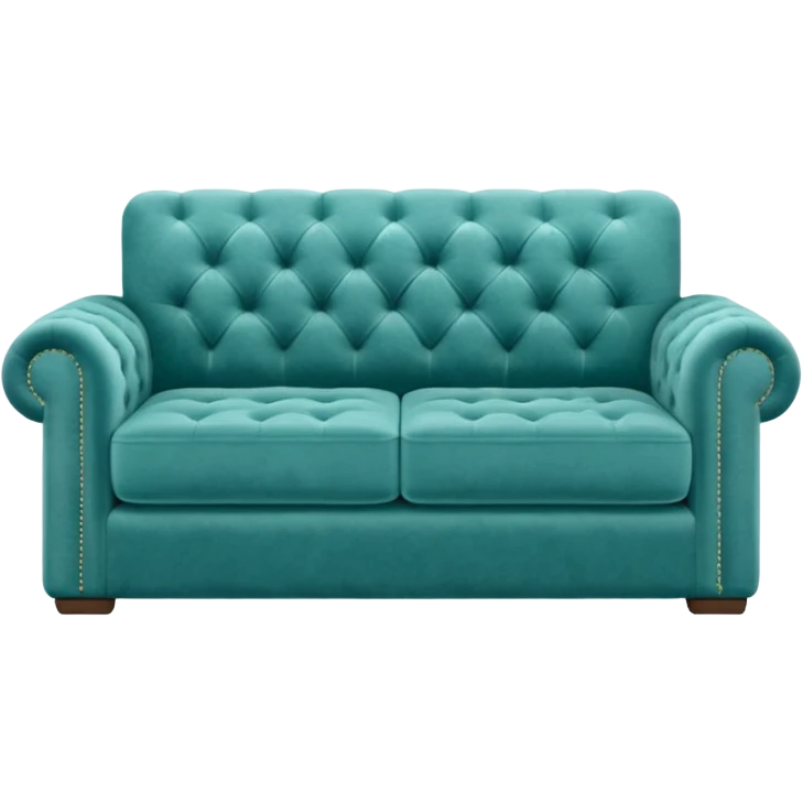 Long plain square teal couch  emoji
