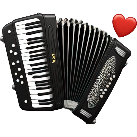 a drop in love with an accordion emoji