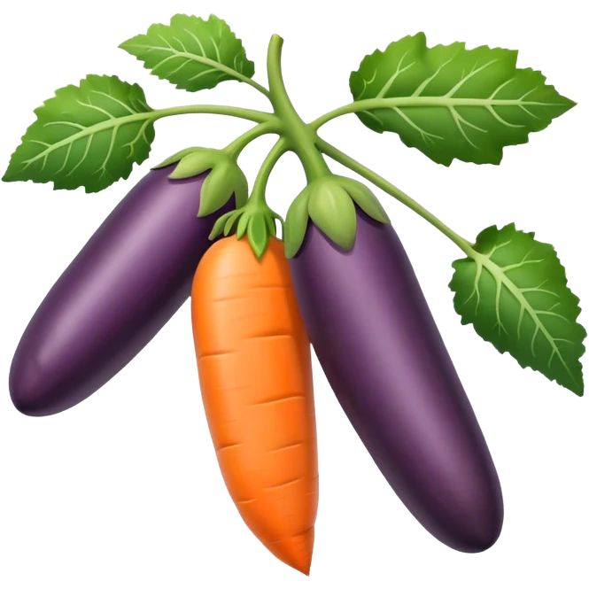 eggplant cucumber big carrot on a branch emoji