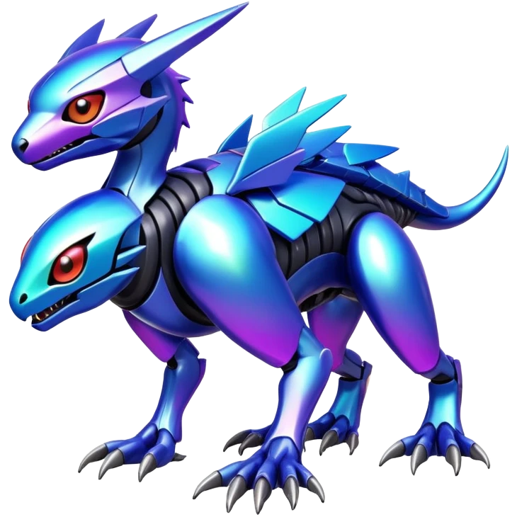  exotic shiny colorful futuristic modern cyber-Fakémon-Digimon-Trico-Vernid-creature emoji