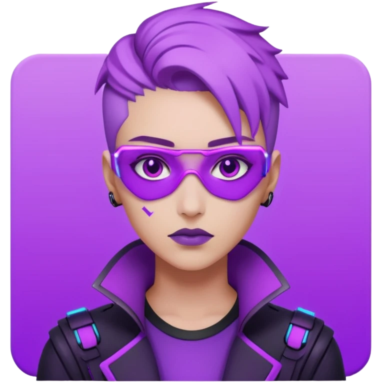 neutre gender neon cyberpunk light purple, I don't want you to use props emoji