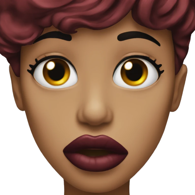 dark red lips blowing a kiss emoji