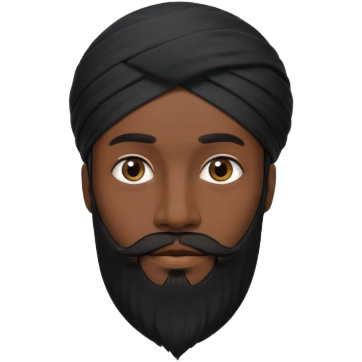 Make me an emoji of a man wearing a black turban and a beard. emoji
