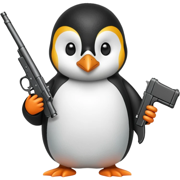 Penguin with gun emoji