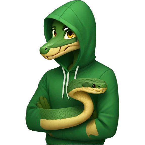 Snake wearing a hoodie emoji