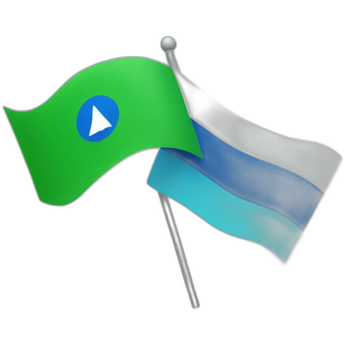 A flag with top green and bottom blue emoji