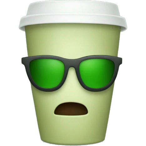 Green tumbler without face emoji