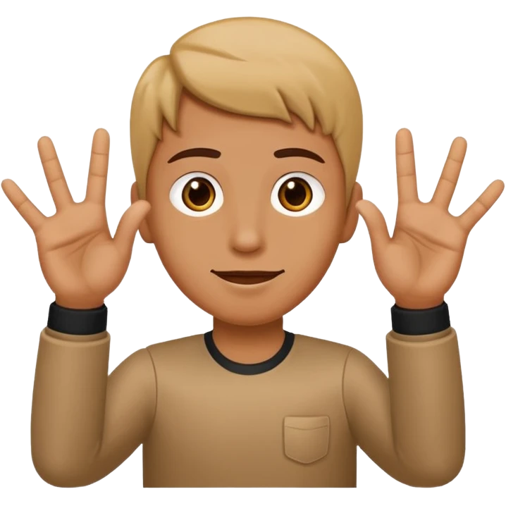 🤷🏻‍♂️ 6 in left hand and 7 in the right hand emoji