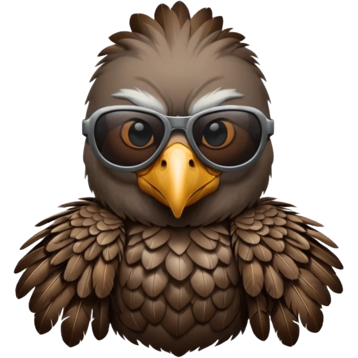 vulture wearing reflective sunglasses emoji