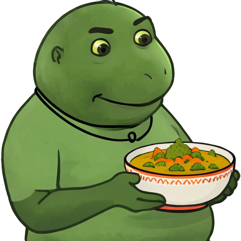 Fat Indian eating curry emoji