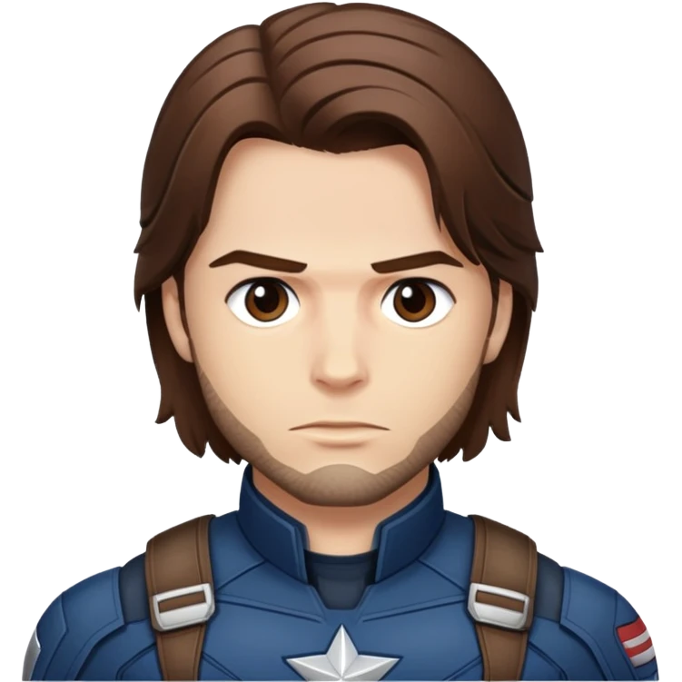 bucky barnes portrait marvel, brown hair from captain america: civil war emoji