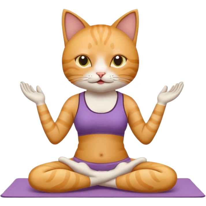 cat doing yoga emoji