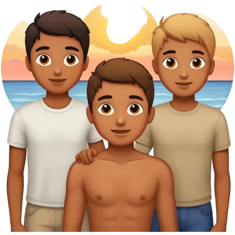 boys enjoying sunset outdoors emoji