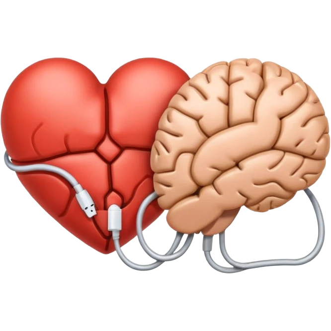 brain and heart connected by a line emoji