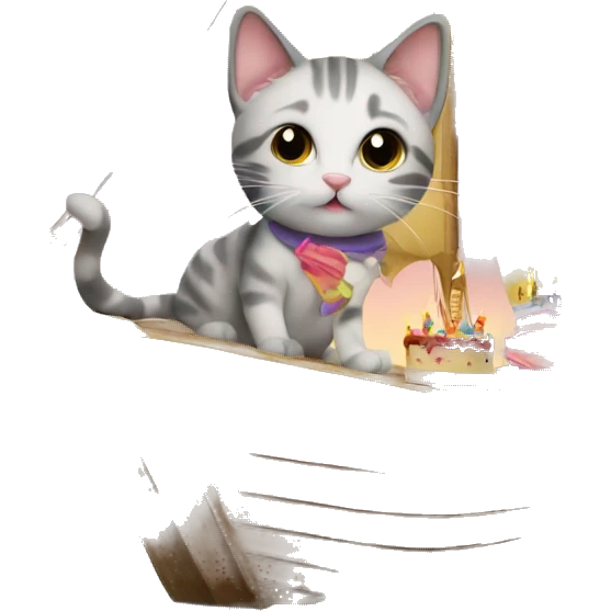 cat having a birthday party on a sailboat emoji