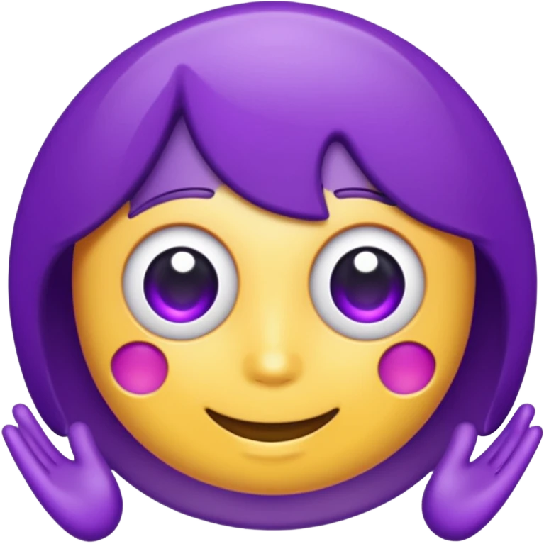 shiny purple text saying "ME" emoji