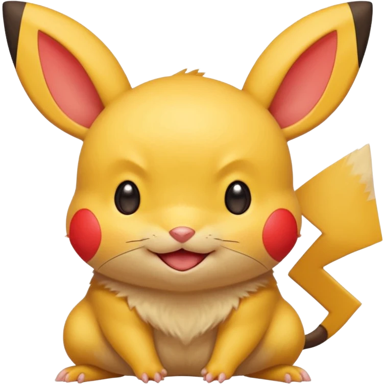 pikachu from pokémon, cute yellow mouse with pointy ears and red cheeks emoji