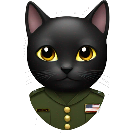 Black cat military  emoji