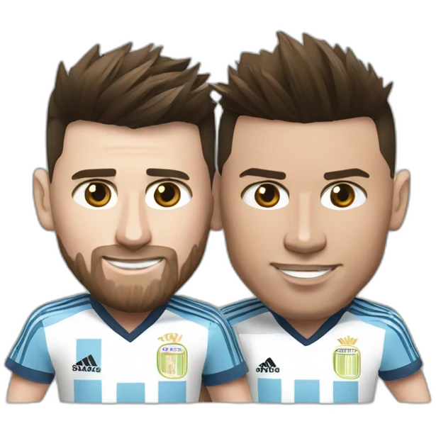 Messi et Ronaldo soulevant la coupe du monde emoji
