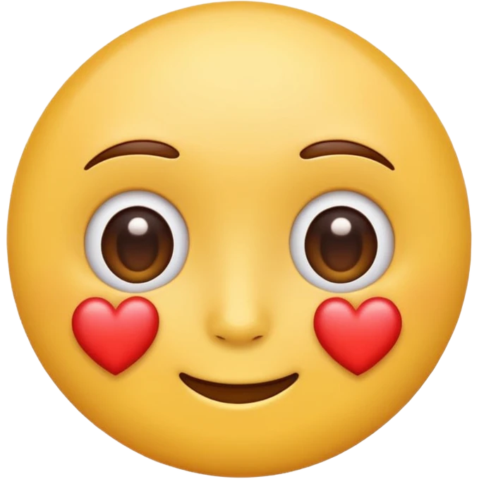 Emoji of a round yellow face with heart eyes, iPhone emoji style. Flat design, smooth gradients, rounded edges, soft shadows, clean look, white background emoji