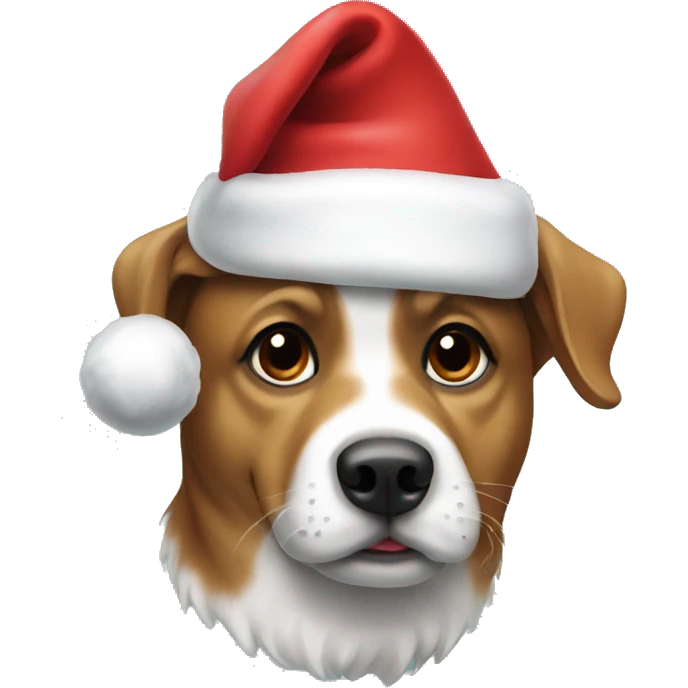 Dog with Santa hat emoji