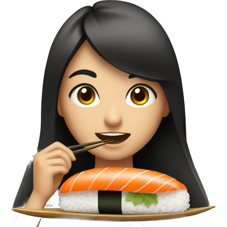 Girl eating sushi emoji