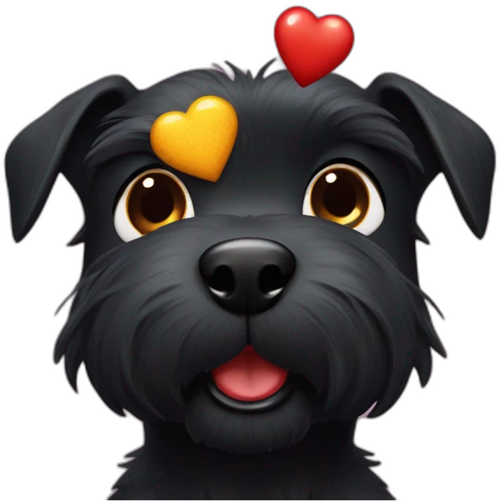 Two black Scottish terrier kissing uno sin cola emoji