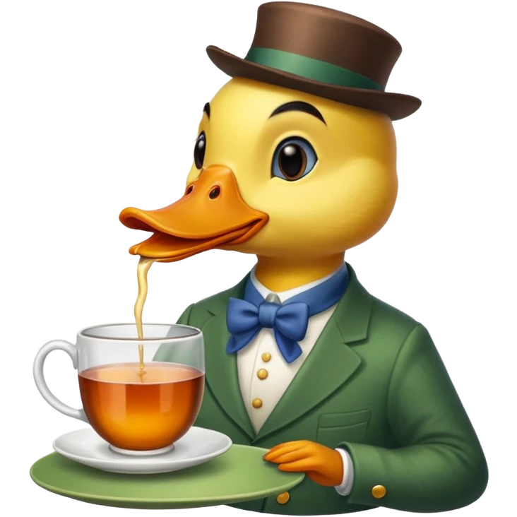 Утка пьет чай emoji