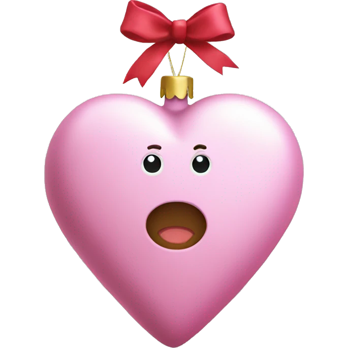 pink heart shaped christmas ornament  emoji