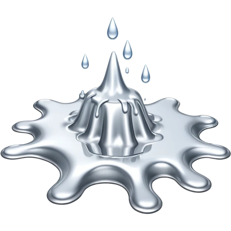 a puddle of white and silver liquid dripping emoji