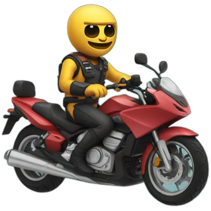 Merkat on motorcycle with helmet emoji