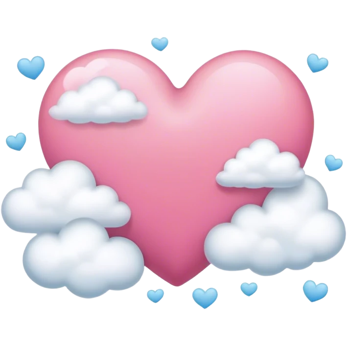 pink heart + cloud emoji