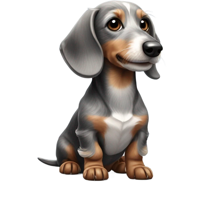 Wire hair dachshund grey and white emoji