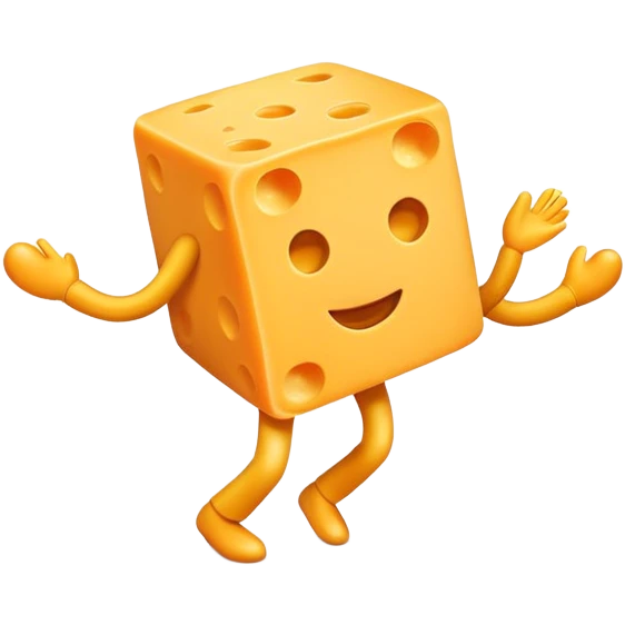 A block of cheese dancing emoji