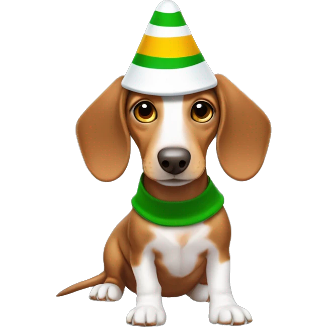 ดัชชุนเอลฟ์
"Create an elf dachshund emoji wearing a pointed hat with bell. Simple design with green outfit, striped socks on tiny paws. Maintain minimal cute style with basic shapes." emoji