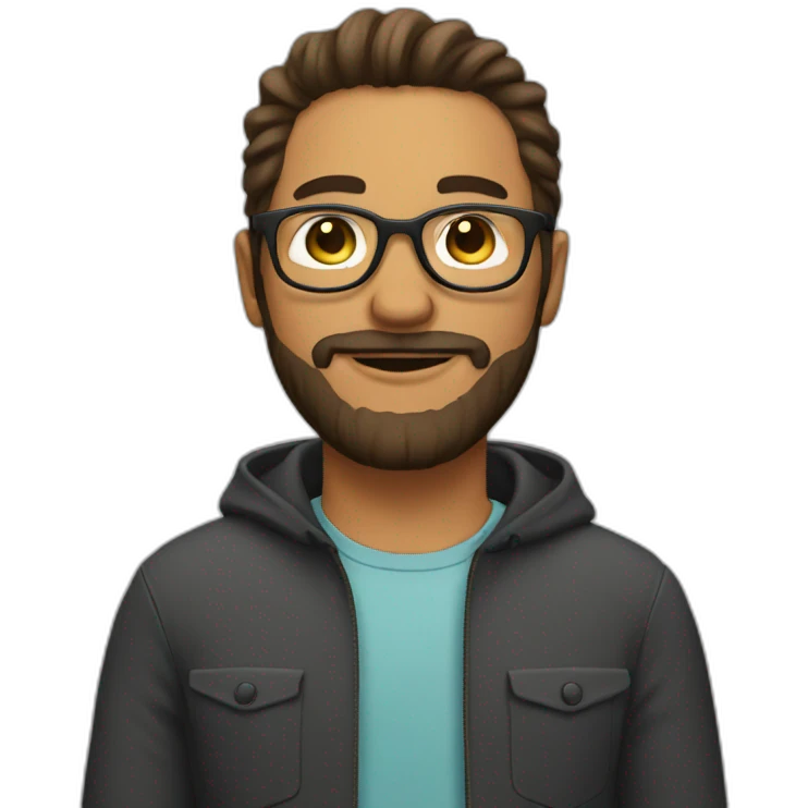 male with round glasses and beard emoji