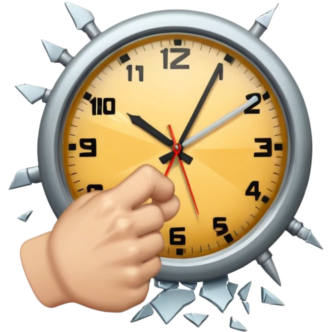 a fist smashing clock emoji
