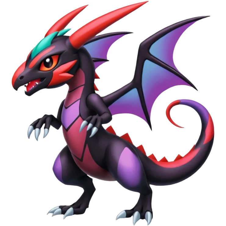 Colorful Cool Badass  Meloetta-Noibat-Noivern-Salandit-Guilmon-Darkrai-Pokémon-Fakémon-fusion-hybrid-creature emoji