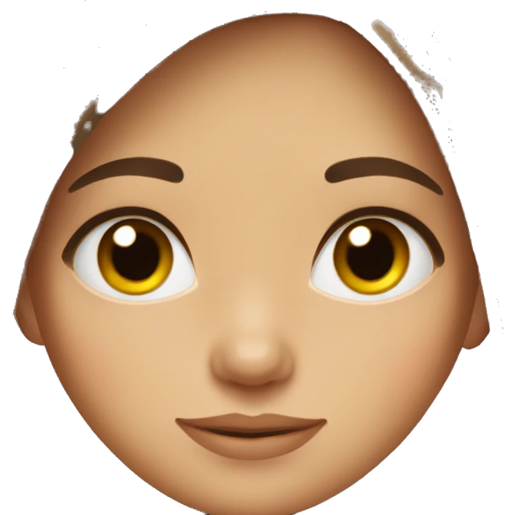 Brown hair and brown eyes girl emoji