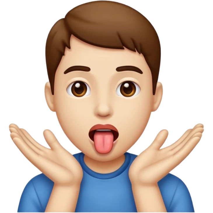 Tounge out with hands  emoji