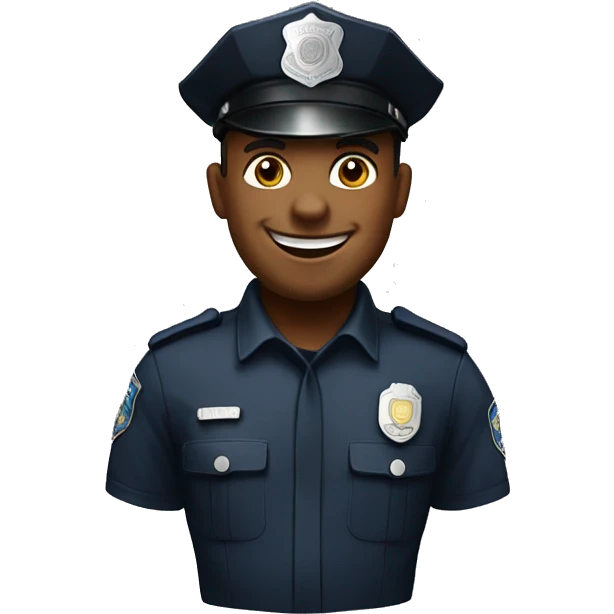 police man smiling midle plan emoji
