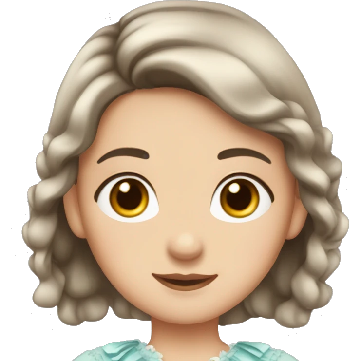 A girl with a dark brown hair and a dress with eyelashes preppy ￼ emoji