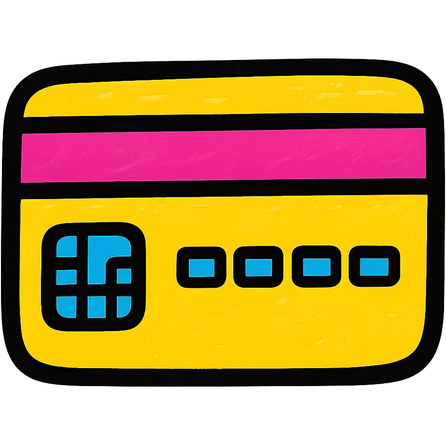 colorful credit card illustration, no text emoji