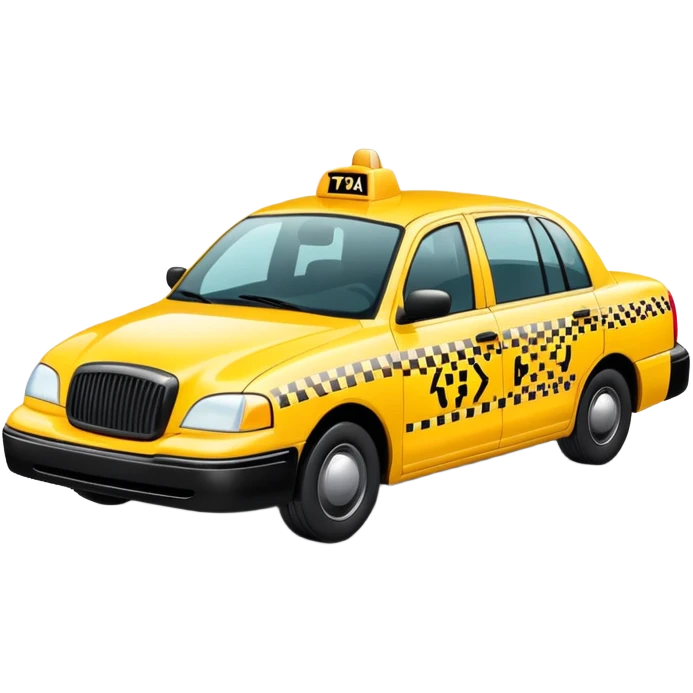 yellow taxi cab with black checkered pattern emoji