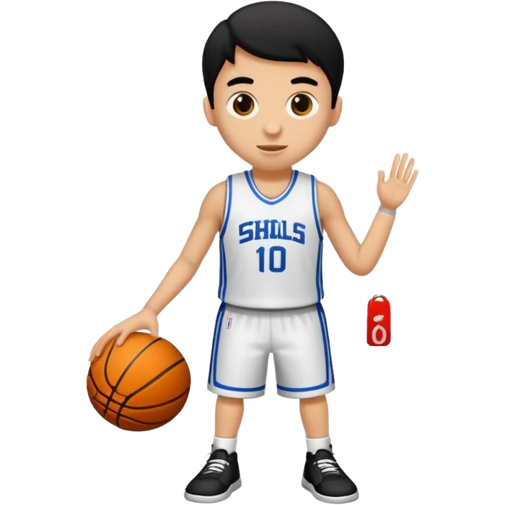 8 numaralı kıvırcık cocuk basketçi siyah saçlı  emoji