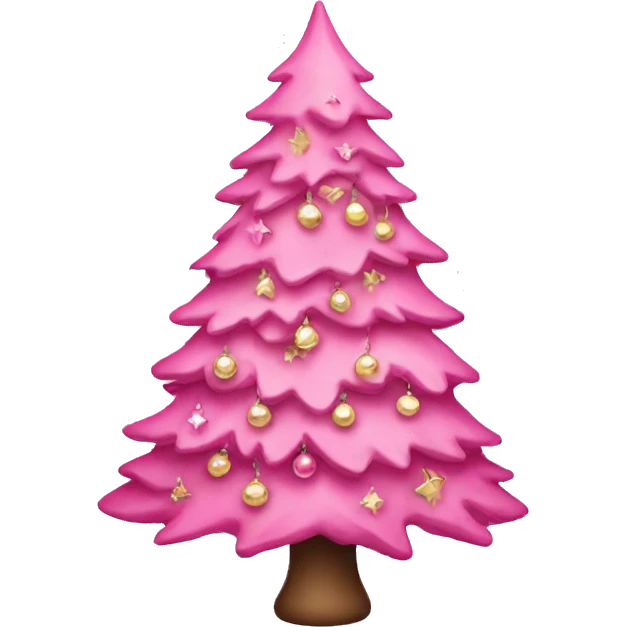 Girly pink Christmas tree emoji