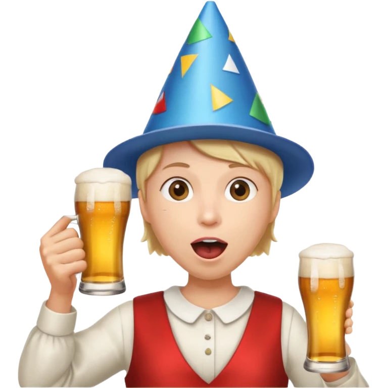 beer clink emoji combined with face puffing emoji emoji