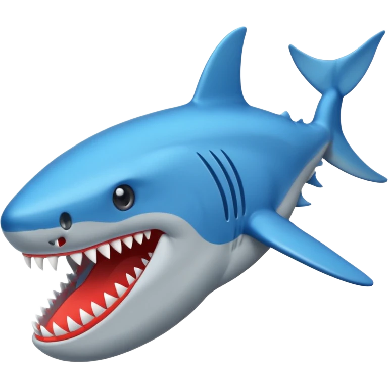 Un tiburón con zapatillas azules emoji