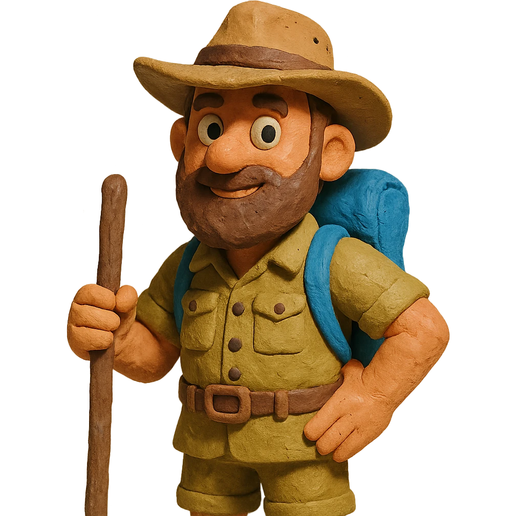 claymation style Australian explorer emoji