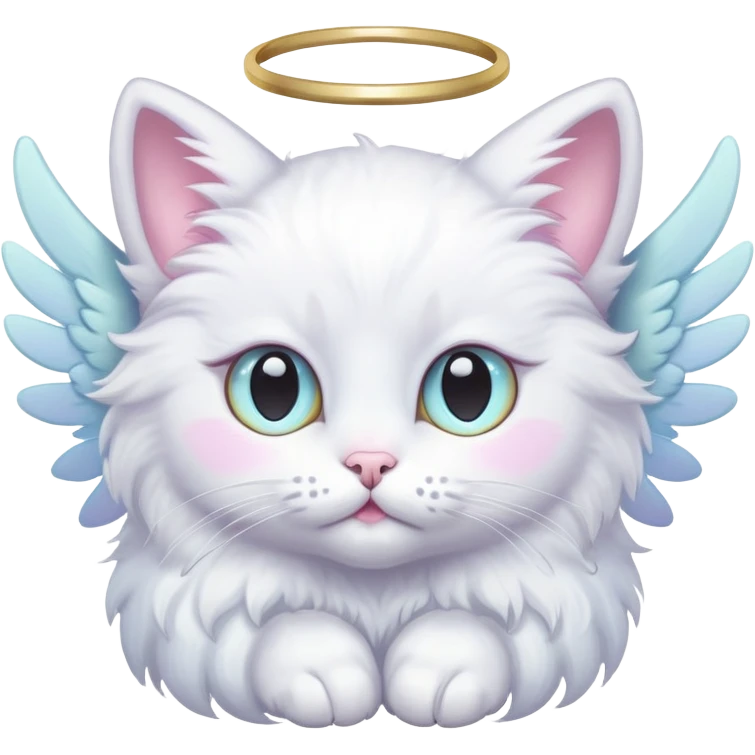 pastel angel cat with three eyes emoji